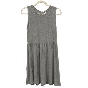 Old Navy Sleeveless Fit and Flare Mini Dress Womens Medium Keyhole Tie Back Gray
